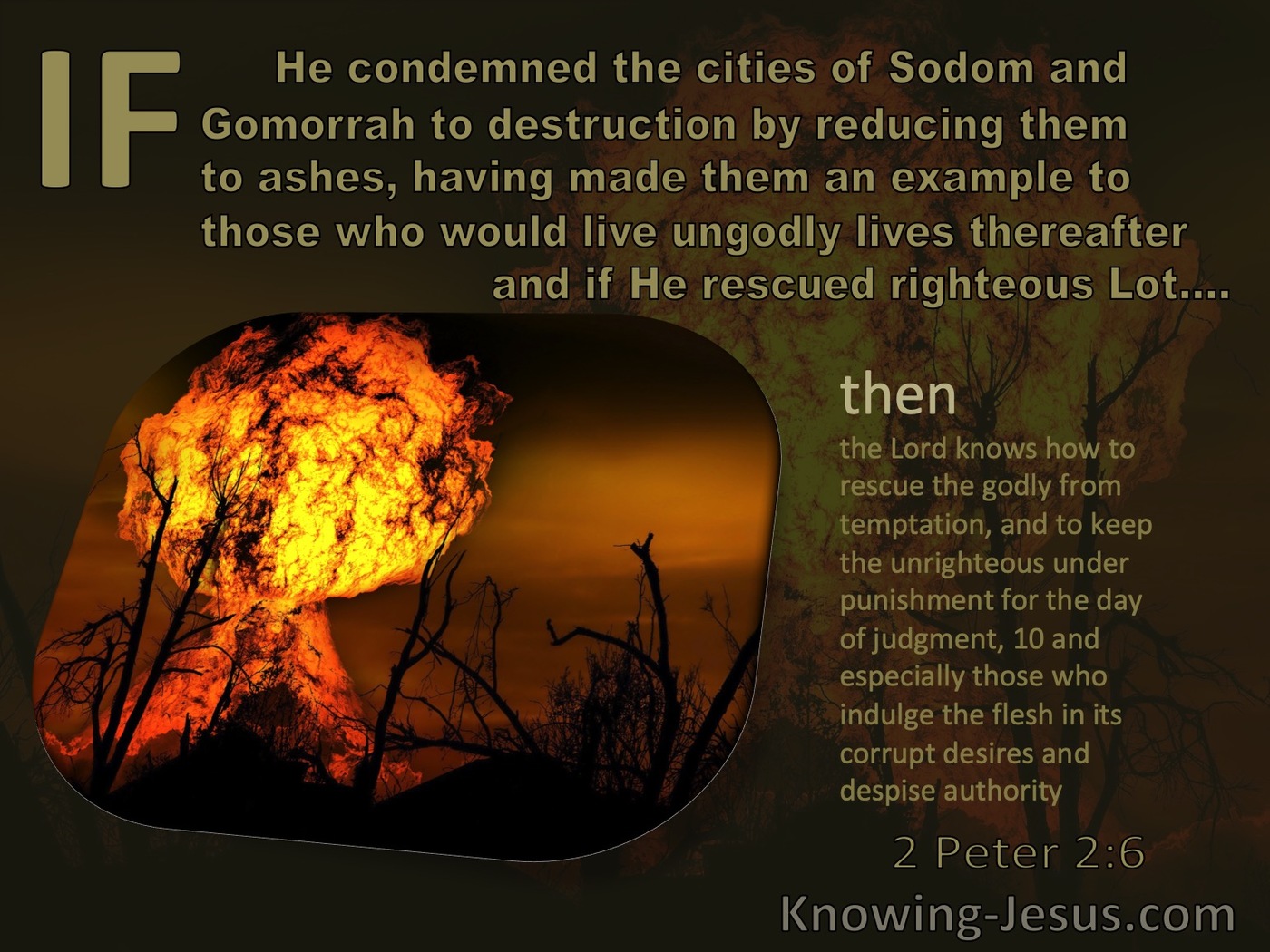 2 Peter 2:6 Sodom And Gomorrah An Example To The Ungodly (brown)